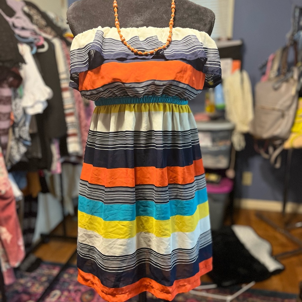 Forever 21 Striped Off-Shoulder Dress
